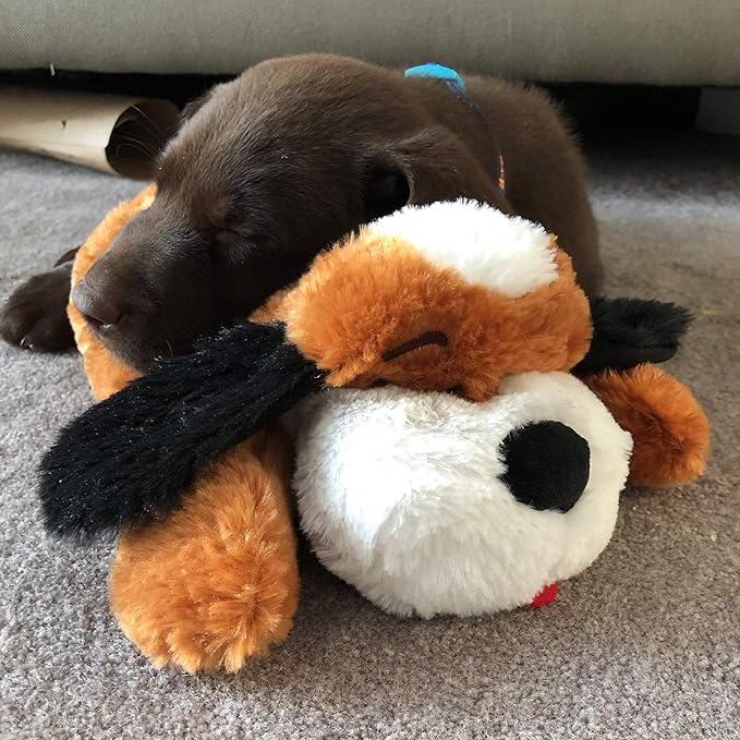 Original Snuggle Puppy Heartbeat Puppy Toy - Heartbeat Puppy for Dogs - Pet Anxiety Relief and Calming Aid - Comfort Dog Toy - Behavioral Training and Sleep Aid Cuddle buddy - Crate Training Essential