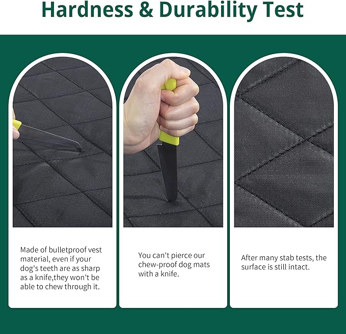 HOMBYS Durable Indestructible Pet Bed Mat for Aggressive Chewers, 41x28 inches, Quick Dry, Machine Washable, Perfect for Crates, Dogs Cages