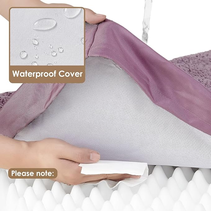 EHEYCIGA Orthopedic XL Dog Beds for Extra Large Dogs with Removable Washable Cover for Crate, Fog Purple, 41x27