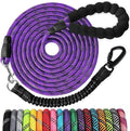 Long Dog Leash 20 FT: Heavy Duty Rope Leashes for Dogs Training with Swivel Lockable Hook Reflective Threads Bungee and Padded Handle - Dog Lead for Large Small Medium Dogs Outside Walking Hiking
