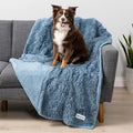 PetAmi Waterproof Dog Blanket for Medium Large Dogs, Calming Fleece Cat Blanket, Couch Protector Washable Sherpa Faux Fur Pet Throw for Puppy, Soft Reversible Leakproof 40x60 Light Blue