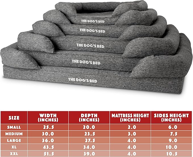 The Dog’s Bed Replacement Outer Cover, Largeinen Fabric, Grey Linen, Medium
