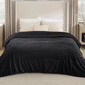 Bedsure Sherpa Blanket Queen Size for Bed - Super Soft, Cozy Fleece Thick Warm Blanket for Winter, GentleSoft Home Room Decor, Black, 90x90 Inches