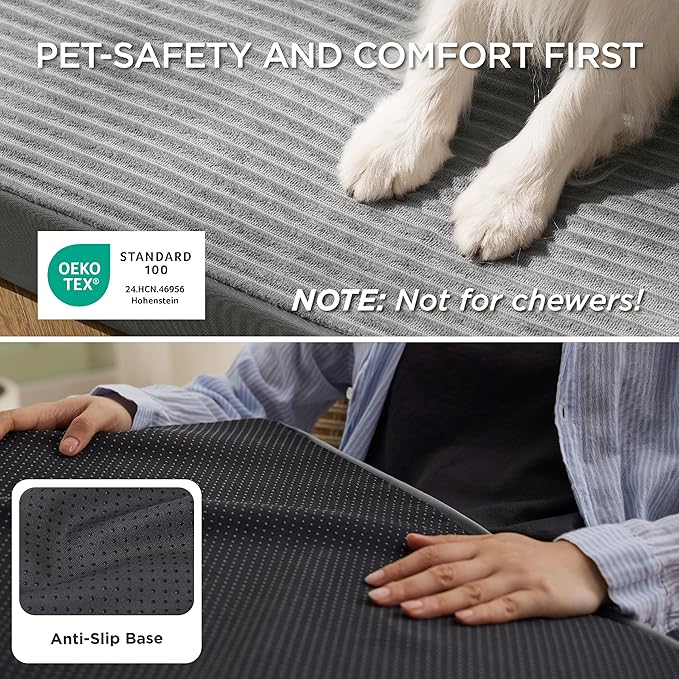 Bedsure ComfyFleece Dog Bed for Small Dogs - Orthopedic Pet Beds with Removable Washable Cover, NOT Waterproof Egg Crate Foam Puppy Mat, Suitable for Pet Up to 20 lbs, 23"x17"x2.8", NOT for Chewers