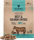 Vital Essentials Freeze Dried Dog Food, Raw Beef & Salmon Soft Nibs | Complete Meal or Mixer | 99% Beef, Salmon, Organs & Bone | 3 lbs Big Bag