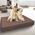 Sytopia Indestructible 42 Inch Orthopedic Waterproof Dog Crate Bed chew Proof for Extra Large Dogs, Removable Washable Cover, Egg Crate Foam Mat, Suitable for Dogs Up to 100 Lbs, Brown