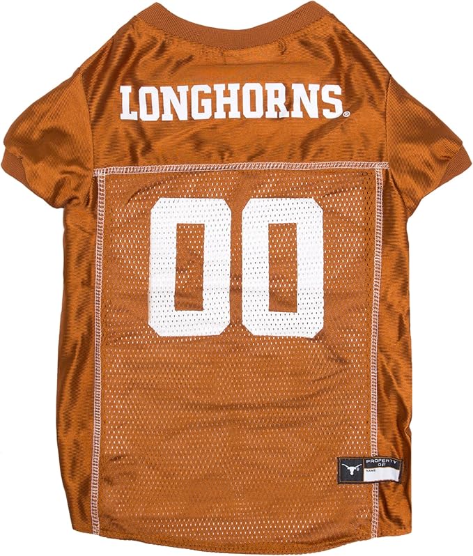 Pets First NCAA College Texas Longhorns Mesh Jersey for DOGS & CATS, Large. Licensed Dog Jersey with your Favorite Football/Basketball College Team