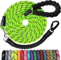 Long Dog Leash 30 FT: Heavy Duty Rope Leashes for Dogs Training with Swivel Lockable Hook Reflective Threads Bungee and Padded Handle - Dog Lead for Large Small Medium Dogs Outside Walking Hiking
