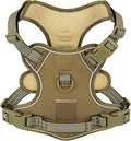 XSmall No Pull Dog Harness, Adjustable Dog Vest for Easy Walking, Breathable Oxford Material, Reflective Pet Vest Harness with Metal Front Clip Control, Terriers, Havanese, Army Green, XS