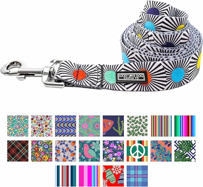 Lucky Love Dog Leash – Soft, Durable, and Comfortable Leash with Vibrant Patterns – Stylish and Long Lasting for Small Male and Female Dogs – SOCO, Small