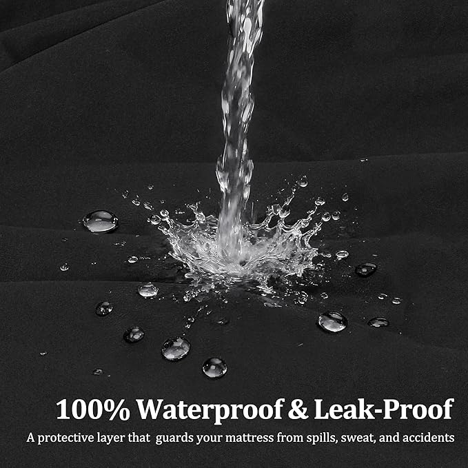 Catalonia Waterproof Blanket for Bed, Reversible Fleece Couch Sofa Furniture Protector, Leak Proof Dog Blankets, Black