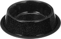 Neater Pet Brands - Outdoor Camping Style Pet Bowl - Enamel Ware Blue Black Granite Colors - Dog Cat No Tip Skid Bowls (32 oz, Black)