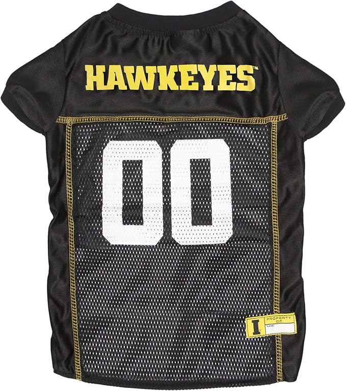 Pets First NCAA College Iowa Hawkeyes Mesh Jersey for DOGS & CATS, X-Large. Licensed Dog Jersey with your Favorite Football/Basketball College Team