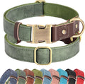 Didog Soft PU Leather Dog Collar for Large Dogs,Classic Adjustable Dog Collars with Quick Release Metal Buckle,Easy Clean and Comfortable with Nylon Lining,Green,XL Neck 20-27", Width 1.2"