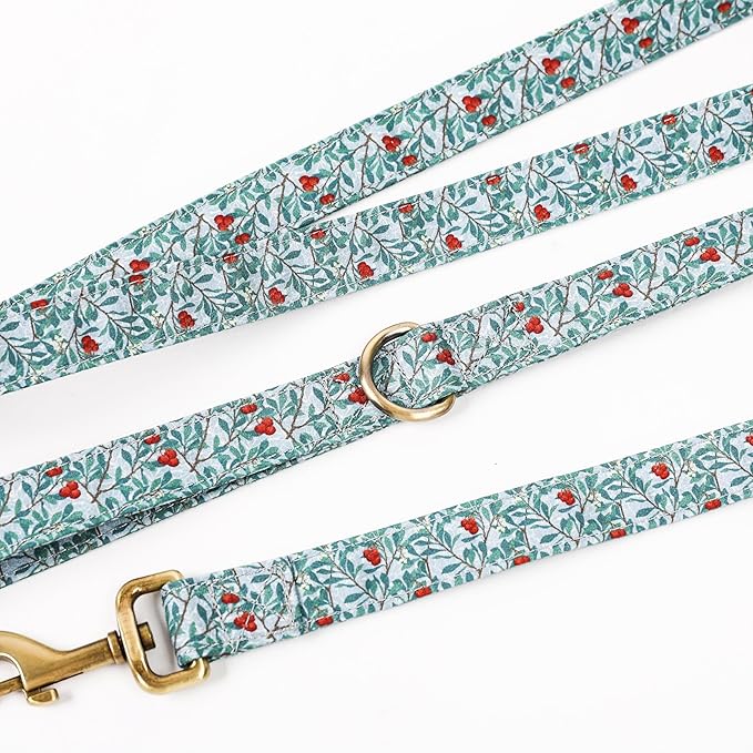 Organic Cotton Dog Leash for Small,Medium and Large Breed,Brass Hardware Pet Leash for Walking,Running and Training 6FT