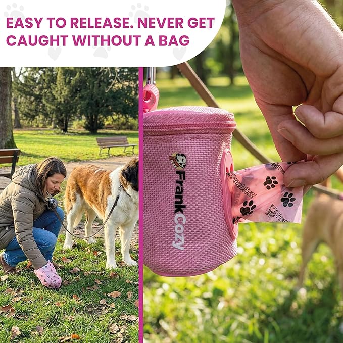 Poop Bags for Dogs with Dispenser and Carabiner, Medium Size - Leak-Proof Waste for Easy and Convenient Clean-Up