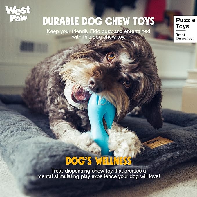 West Paw Zogoflex Qwizl Interactive Treat Dispensing Dog Puzzle Treat Toy for Dogs, Tangerine, Small