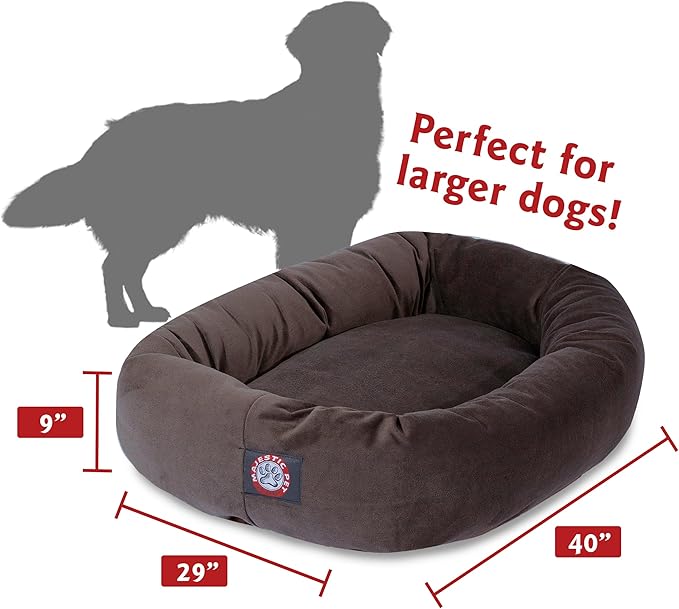 Majestic Pet Villa 32 Inch Shredded Memory Foam Dog Bed for Medium Sized Dog 32x23x7 Inch–Orthopedic Pet Bed - Washable Medium Puppy Mat with Head Support-Navy