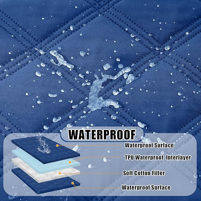 Smiry Waterproof Dog Bed Cover Blanket 30x53, Soft Reversible Pet Blanket, Washable Leakproof Cats Dogs Couch Cover for Sofa, Couch, Furniture, Navy/Navy