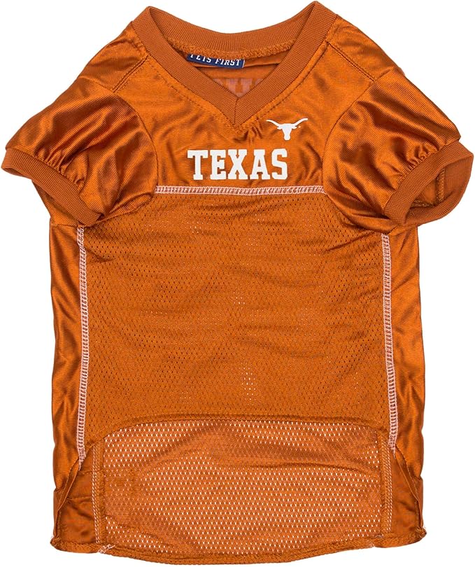 Pets First NCAA College Texas Longhorns Mesh Jersey for DOGS & CATS, Small.Licensed Dog Jersey with your Favorite Football/Basketball College Team