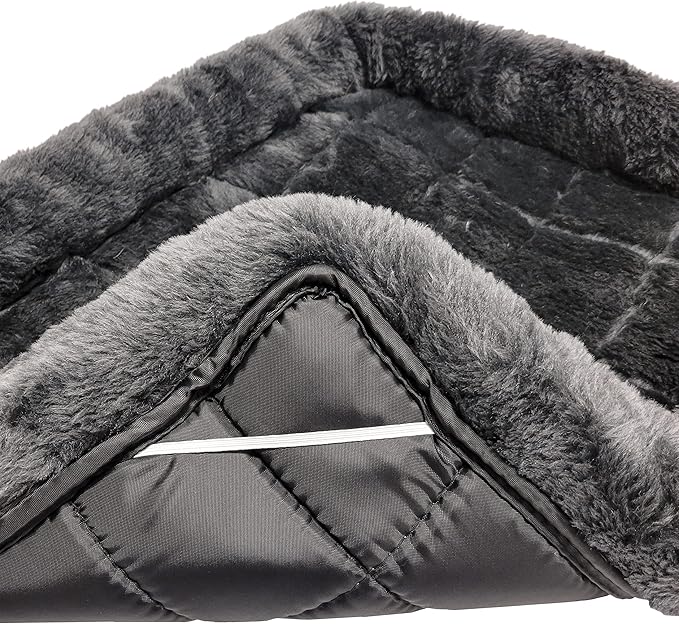 MidWest Homes for Pets QuietTime Dog Bed – Gray Faux Fur Bolster, Ultra-Soft and Machine Washable, Fits 24-Inch Crates and Carriers, for Small Breed Dogs
