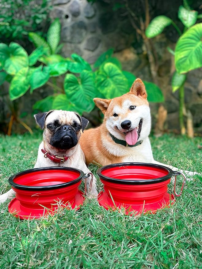 Tuff Pupper SuperBigSlurp Collapsible Dog Bowls, Extra Large Capacity, Portable, Food Safe, Odorless, Non-Toxic Silicone