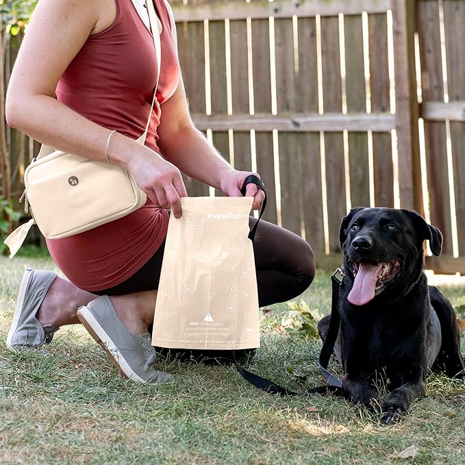 Puppington Certified Home Compostable Poop Bags - ASTM D6400 Compliant - 180 Extra Thick Bags - Plant Based - Pairs with Puppington 3-in-1 Bag & Fits all Standard Poop Bag Dispensers (Vanilla Cream)