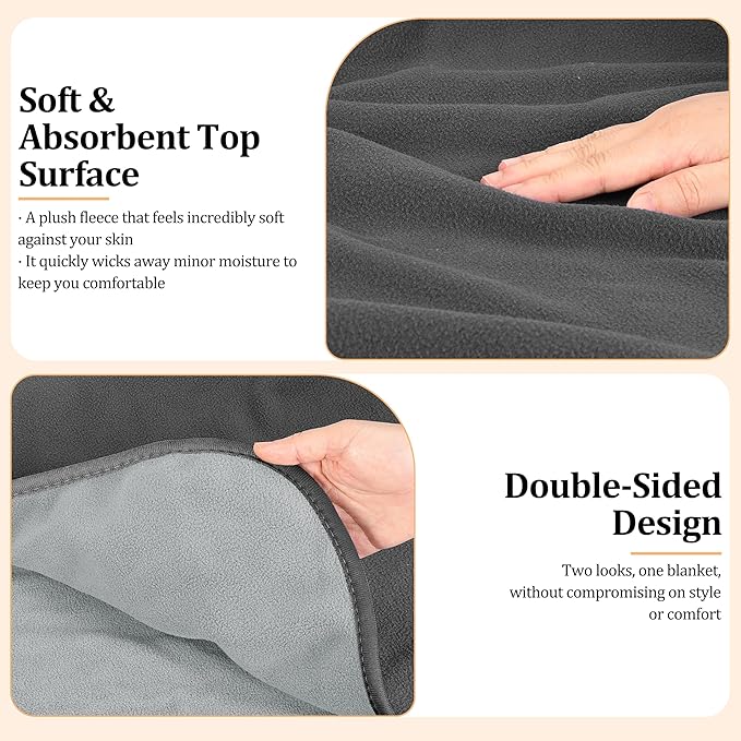 Catalonia Waterproof Blanket for Bed, Reversible Fleece Bed Sofa Cover, Washable Liquid Proof Furniture Protector