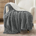 Bedsure Sherpa Throw Blanket for Couch - Super Soft, Cozy Fleece Thick Warm Throw for Winter, GentleSoft Plush & Fluffy Gift Blanket for Men, Room Decor, Dark Grey, 50x60 Inches
