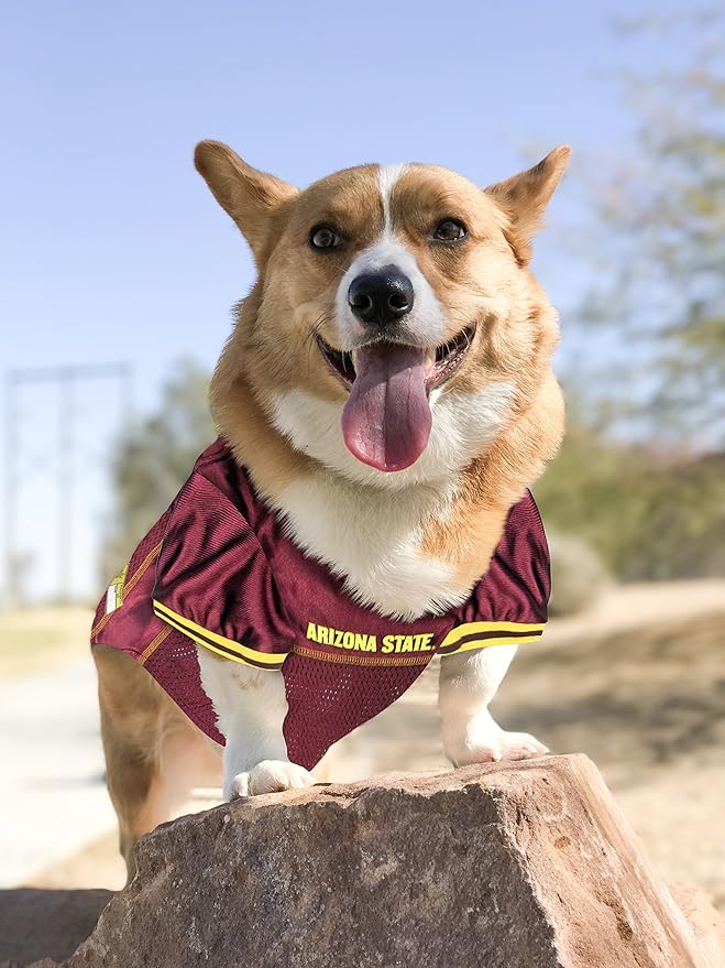 Pets First NCAA College Arizona State Sun Devils Mesh Jersey for DOGS & CATS, XX-Large. Licensed Dog Jersey with your Favorite Football/Basketball College Team