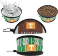 Pets First NCAA Tennessee Volunteers Collapsible Dog Travel Bowl, Food and Water Bowl for Dogs & Cats. Lightweight Leak-Proof Pet Bowl for Travel with Football Field & Pebble-Grain Design