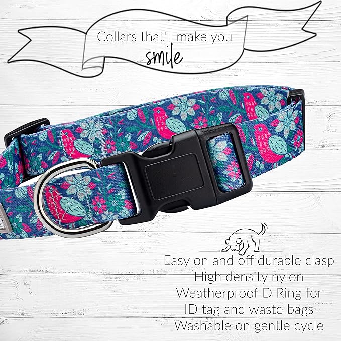 Lucky Love Dog - Adjustable Dog Collar with Easy Click Buckle for Large Dogs, Durable, & Comfortable for Male & Female Dogs, Pet Collar for Puppies & Adult Ones - Carriebelle, Large
