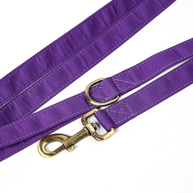 Organic Cotton Dog Leash for Small,Medium and Large Breed,Brass Hardware Pet Leash for Walking,Running and Training 6FT