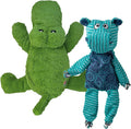 KONG XL 2 Pack - Soft Plush Dog Toy for Large Breeds - Durable, Cuddly & Squeaky - Perfect for Play & Comfort (Alligator/Hippo)