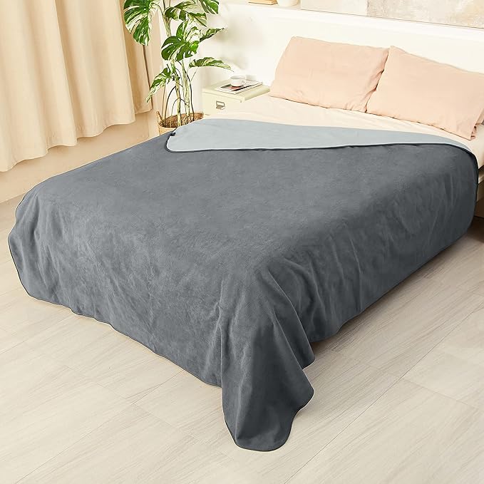 Catalonia Waterproof Blanket for Bed, Reversible Fleece Bed Sofa Cover, Washable Liquid Proof Furniture Protector