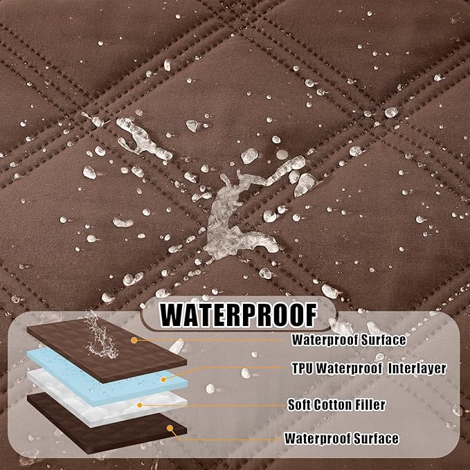 Smiry Waterproof Dog Bed Cover Blanket 52x82, Soft Reversible Pet Blanket, Washable Leakproof Cats Dogs Couch Cover for Sofa, Couch, Furniture, Brown/Chocolate
