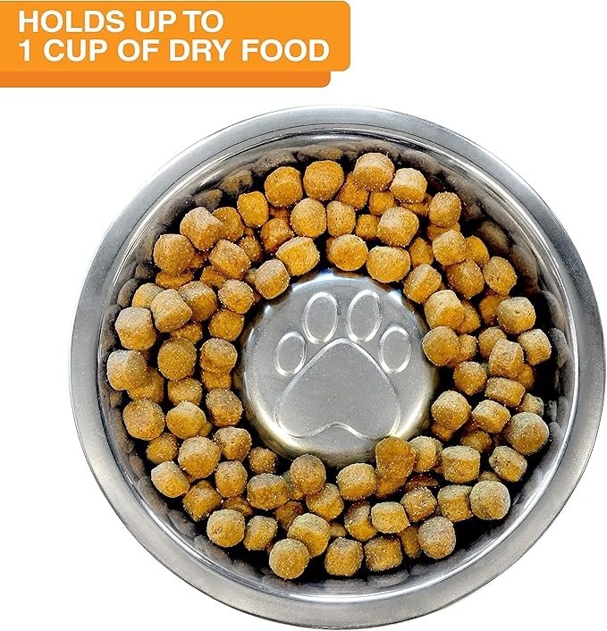 Neater Feeder Deluxe Mess Proof Dog Bowls Elevated for Medium Sized Breeds – Made in USA – No Spill Raised Slow Feeder Elevated Dog Bowl Stand w/Leg Extensions, Food and Water Bowl Set, Grey