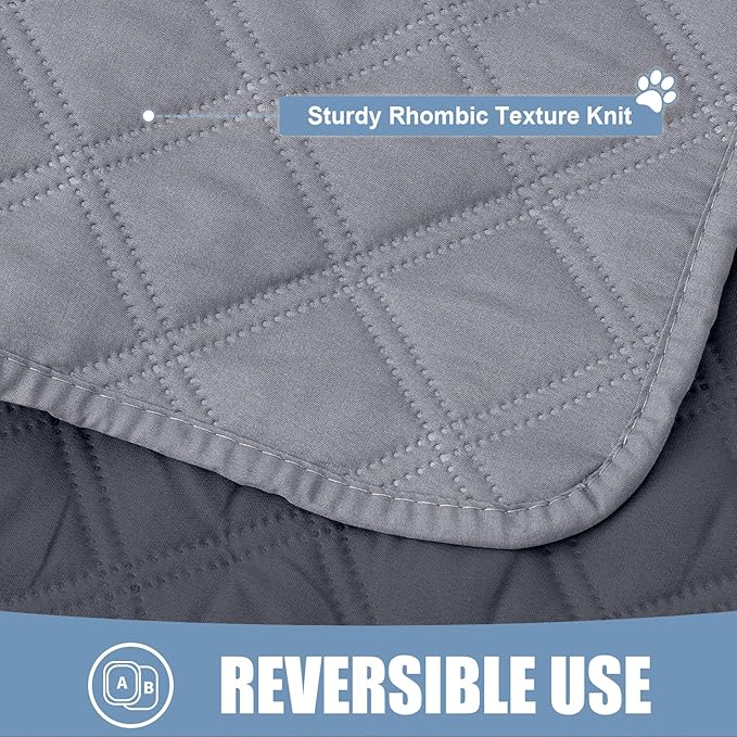 Smiry Waterproof Dog Bed Cover Pet Blanket, Soft Washable Dog Blanket for Furniture Bed Couch Sofa Reversible, Checkered (40"x70", Grey/Dark Grey)