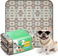 FXW Washable Pee Pads for Dogs, Puppy Pads with Super Absorbent, Specifically Designed for Potty Training, 35" Square, Tribal Beige, 2 Packs