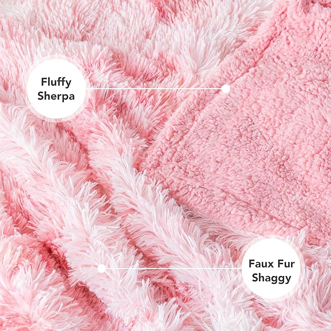 PetAmi Waterproof Dog Blanket for Medium Large Dogs, Calming Fleece Cat Blanket, Couch Protector Washable Sherpa Faux Fur Pet Throw for Puppy, Soft Reversible Leakproof 40x60 Tie-Dye Pink