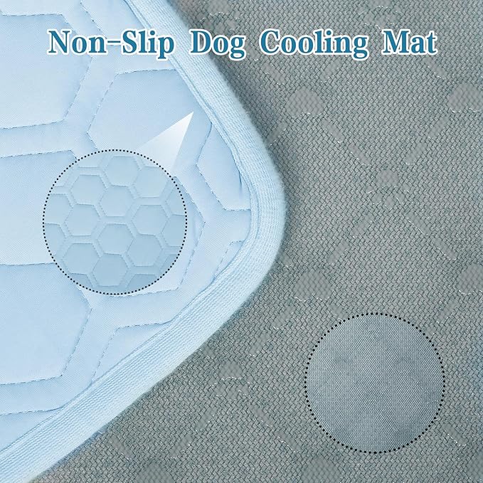 Cooling Mat for Dogs Thicken Pad for Cats,Rabbit&Medium,Large Dogs Internal Arc-Chill Cool Fiber Dog Cooling Mat Non-Slip Washable Summer Pet Outdoor Bed