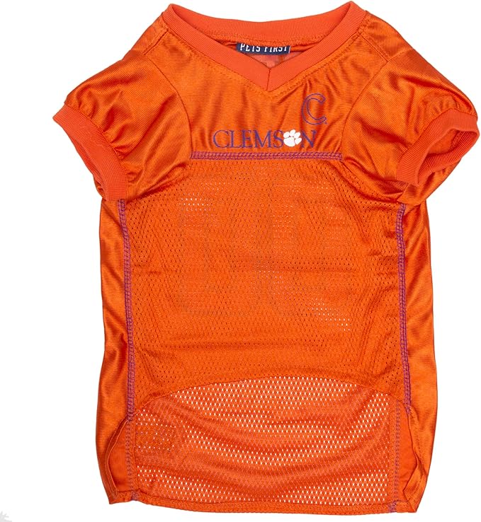 Pets First NCAA College Clemson Tigers Mesh Jersey for DOGS & CATS, Large. Licensed Dog Jersey with your Favorite Football/Basketball College Team