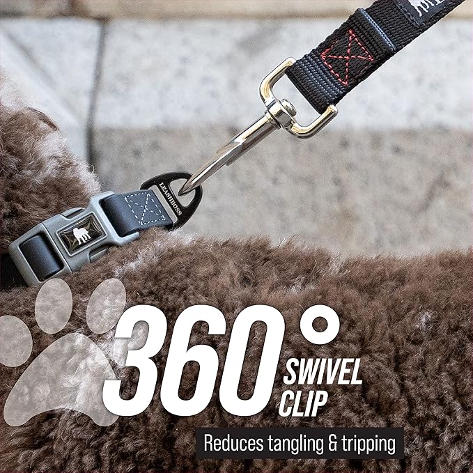 Leashboss Short Dog Leash for Dog Training | Padded Traffic Handle Short Leash for Dog Training, Total Comfort when Dog Walking | Traffic Leash for Dogs Large, Medium, Small | Short Nylon Dog Lead