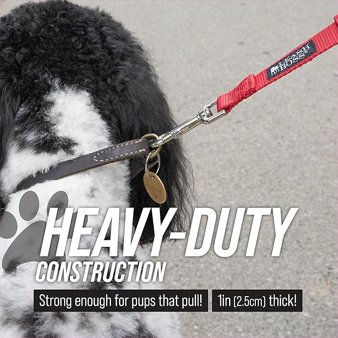 Traffic Handler - Short Dog Leash with Traffic Handle for Large Dogs - Made in USA - Great for Double Dog Couplers, Service Dogs, and Training (18 Inch, Classic Black)