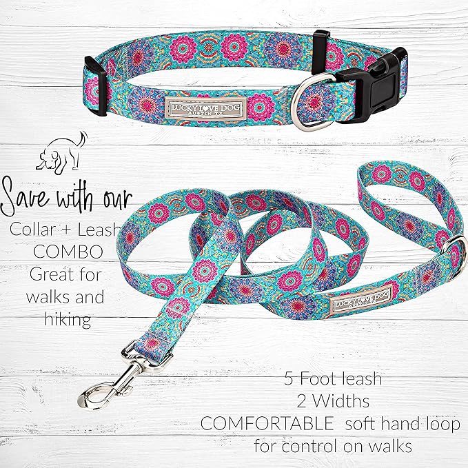 Lucky Love Dog Leash – Soft, Durable, and Comfortable Leash with Vibrant Patterns – Stylish and Long Lasting for Small Male and Female Dogs – Clara, Small