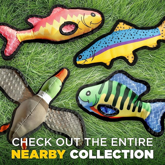 Plush Dog Toys | Spotted Trout Fish Stuffed Animal Squeaky Toy for Dogs | Outdoor Pet Toy Built for Adventure