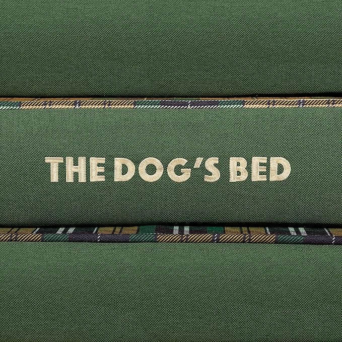 The Dog’s Bed Replacement Outer Cover, Oxford Fabric, Green Tartan, Medium