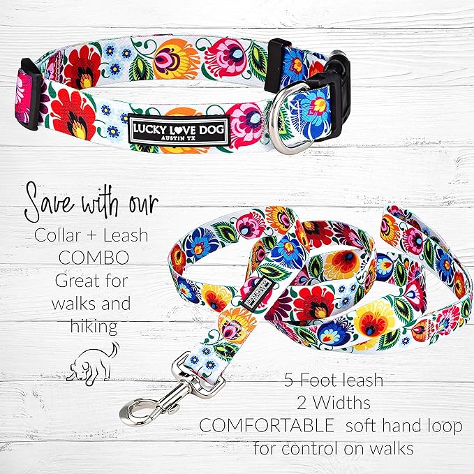Lucky Love Dog - Adjustable Dog Collar with Easy Click Buckle for Small Dogs, Durable, & Comfortable for Male & Female Dogs, Pet Collar for Puppies & Adult Dogs - Ladybird, Small
