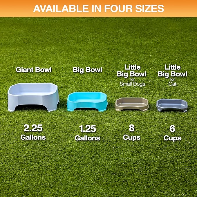 Neater Pet Brands Extra Large Water Bowl for Dogs, Outdoor Dog Water Bowl (2.25 Gallon XL Capacity), Big Trough Style Food Dish for Indoors or Outside, No Spill Large Dog Bowls, Gunmetal Grey