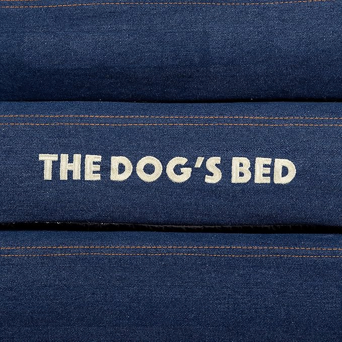 The Dog’s Bed Orthopedic Memory Foam Dog Bed with Bolsters, Oxford Fabric, Blue Denim, XL